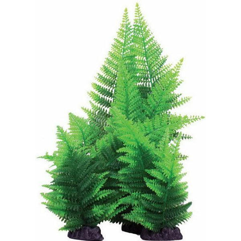 Broad Leaf Fern Green Plastic Aquarium Plant