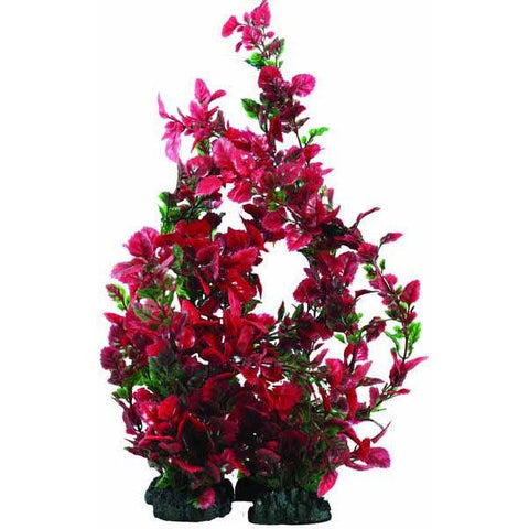 Rose Leaf Plastic Aquarium Plant Red and Green