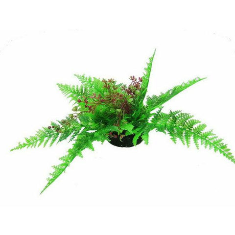 Fern and Utricularia Green and Purple 18cm Artificial Plant